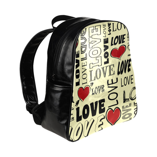 Love text design Multi-Pockets Backpack (Model 1636)