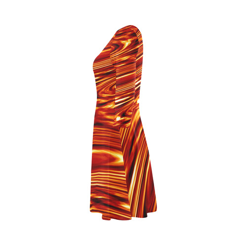 Jupiter Pattern Long Sleeve Dress 3/4 Sleeve Sundress (D23)