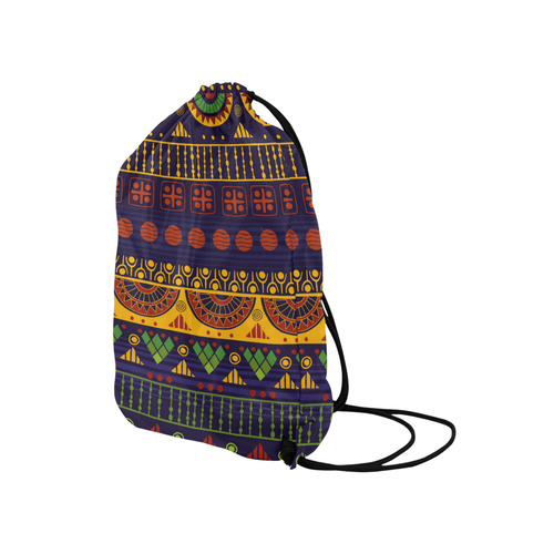 African Tribal Pattern Medium Drawstring Bag Model 1604 (Twin Sides) 13.8"(W) * 18.1"(H)