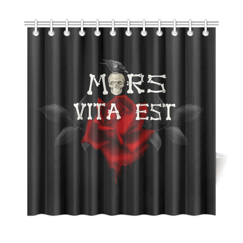 Gothic Skull With Rose and Raven Shower Curtain 72"x72"