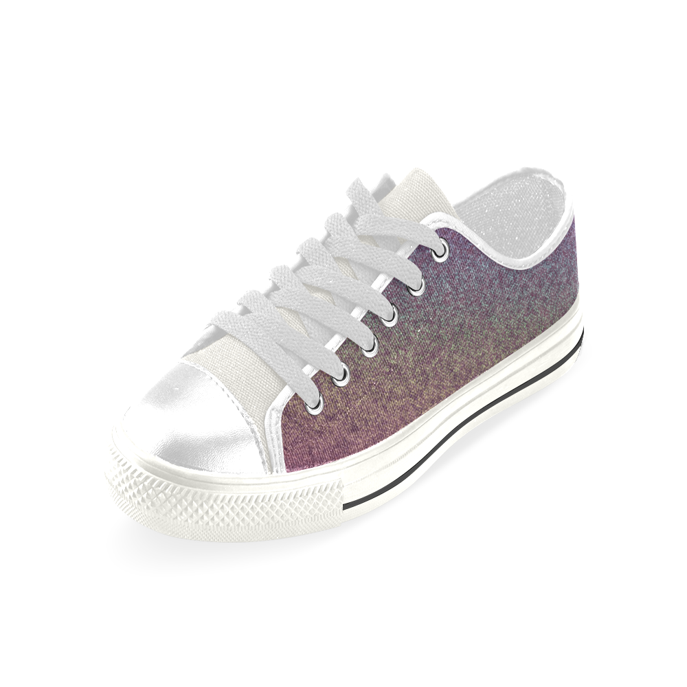 Rainbow Gradient Low Top Canvas Shoes for Kid (Model 018)