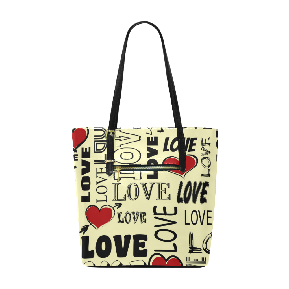 Love text design Euramerican Tote Bag/Small (Model 1655)