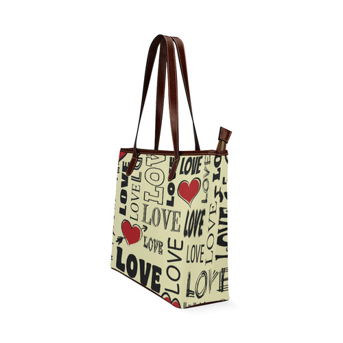 Love text design Shoulder Tote Bag (Model 1646)