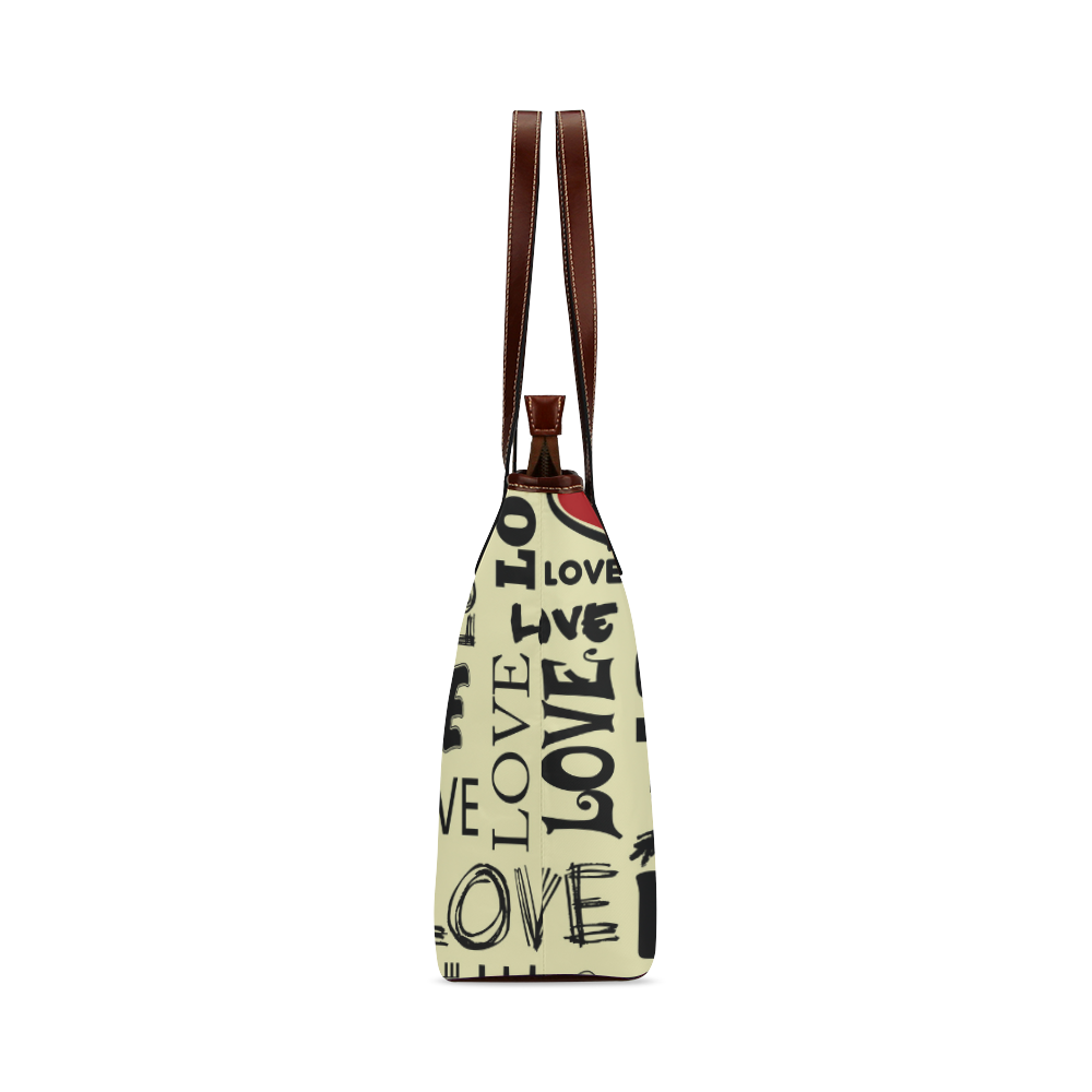 Love text design Shoulder Tote Bag (Model 1646)