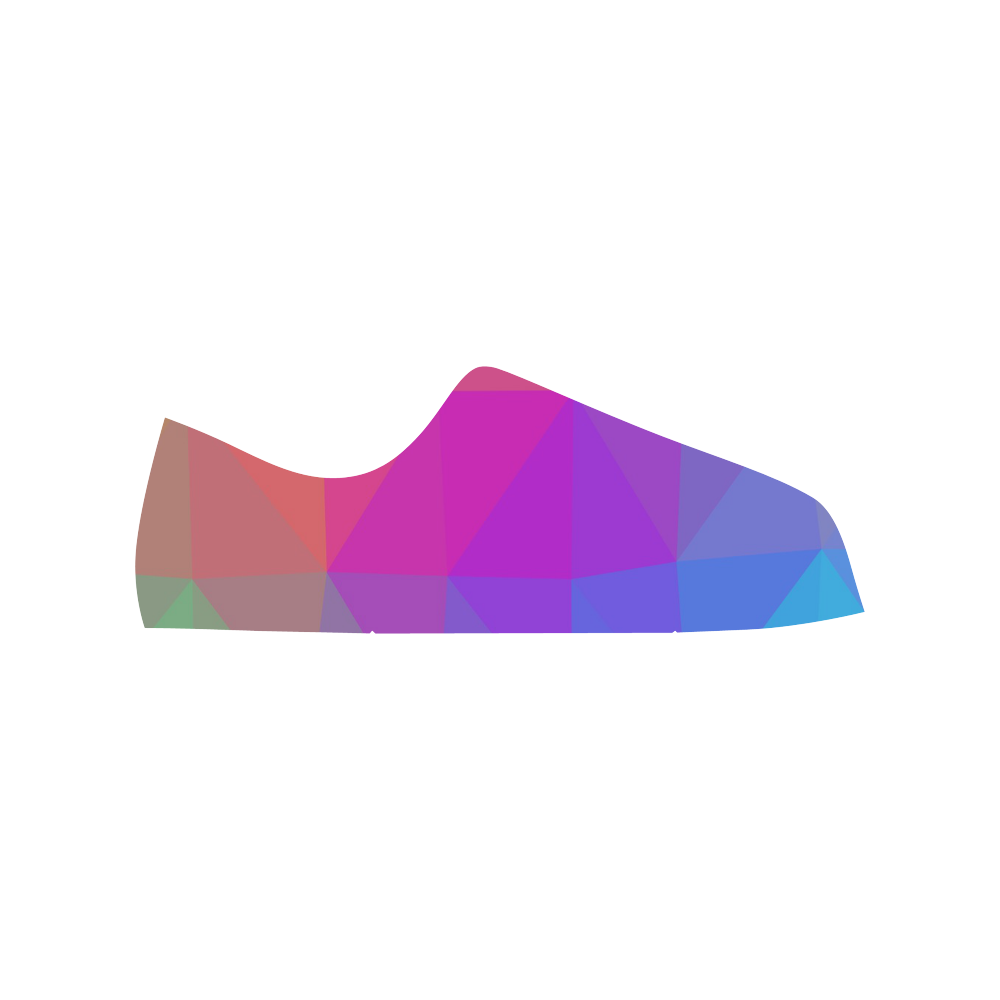 Triangle Rainbow Abstract Low Top Canvas Shoes for Kid (Model 018)