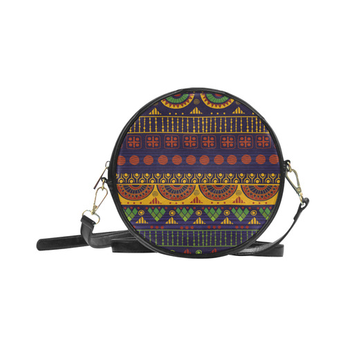 African Tribal Pattern Round Sling Bag (Model 1647)