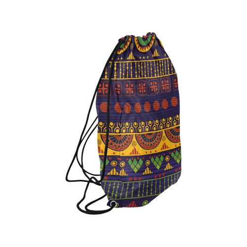 African Tribal Pattern Medium Drawstring Bag Model 1604 (Twin Sides) 13.8"(W) * 18.1"(H)