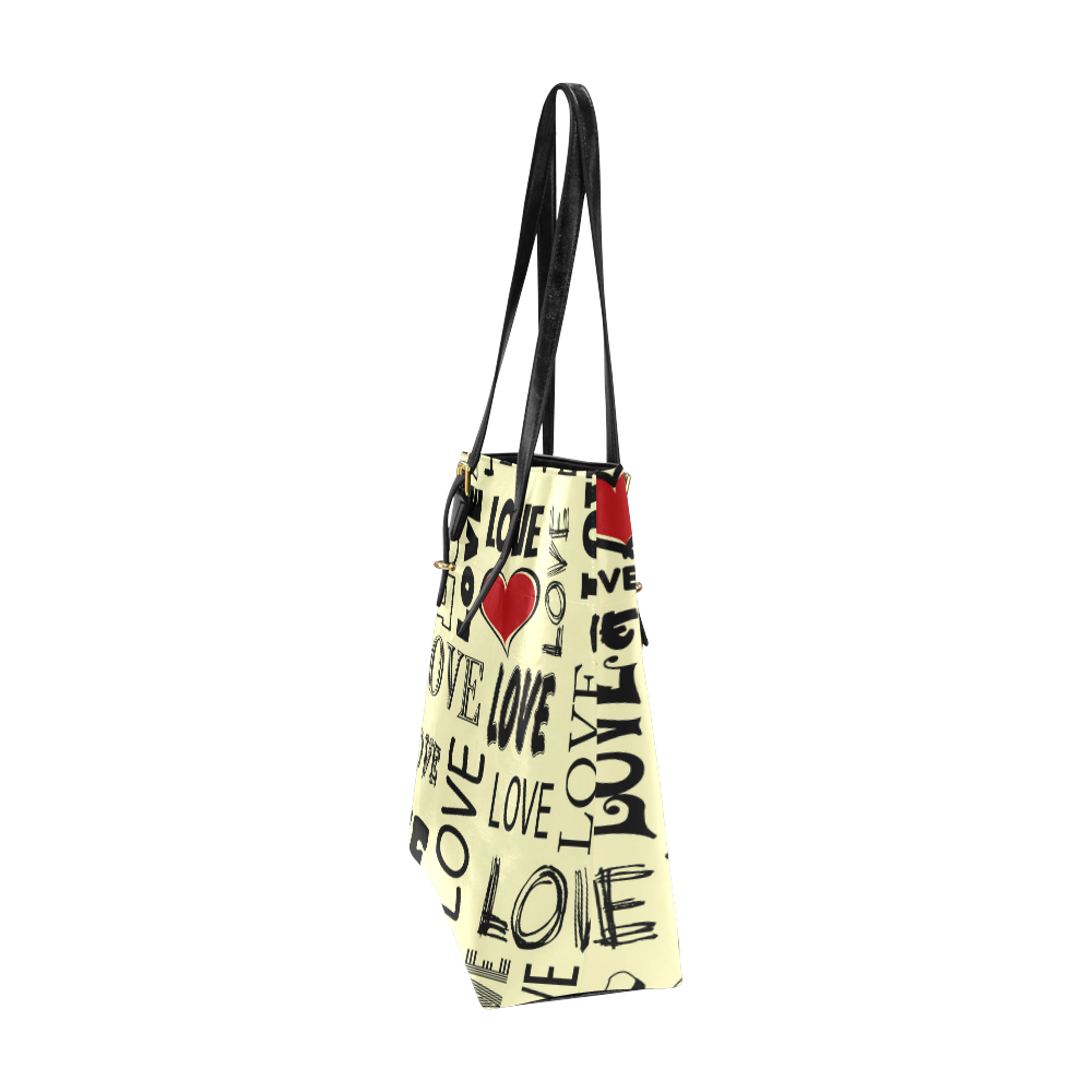 Love text design Euramerican Tote Bag/Small (Model 1655)