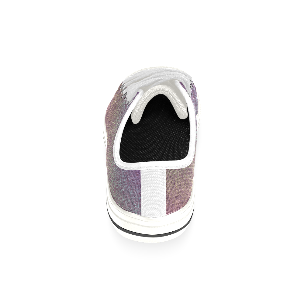 Rainbow Gradient Low Top Canvas Shoes for Kid (Model 018)