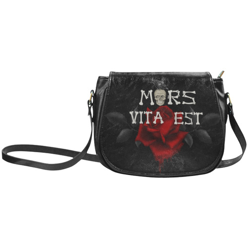 Gothic Skull With Rose and Raven Classic Saddle Bag/Small (Model 1648)
