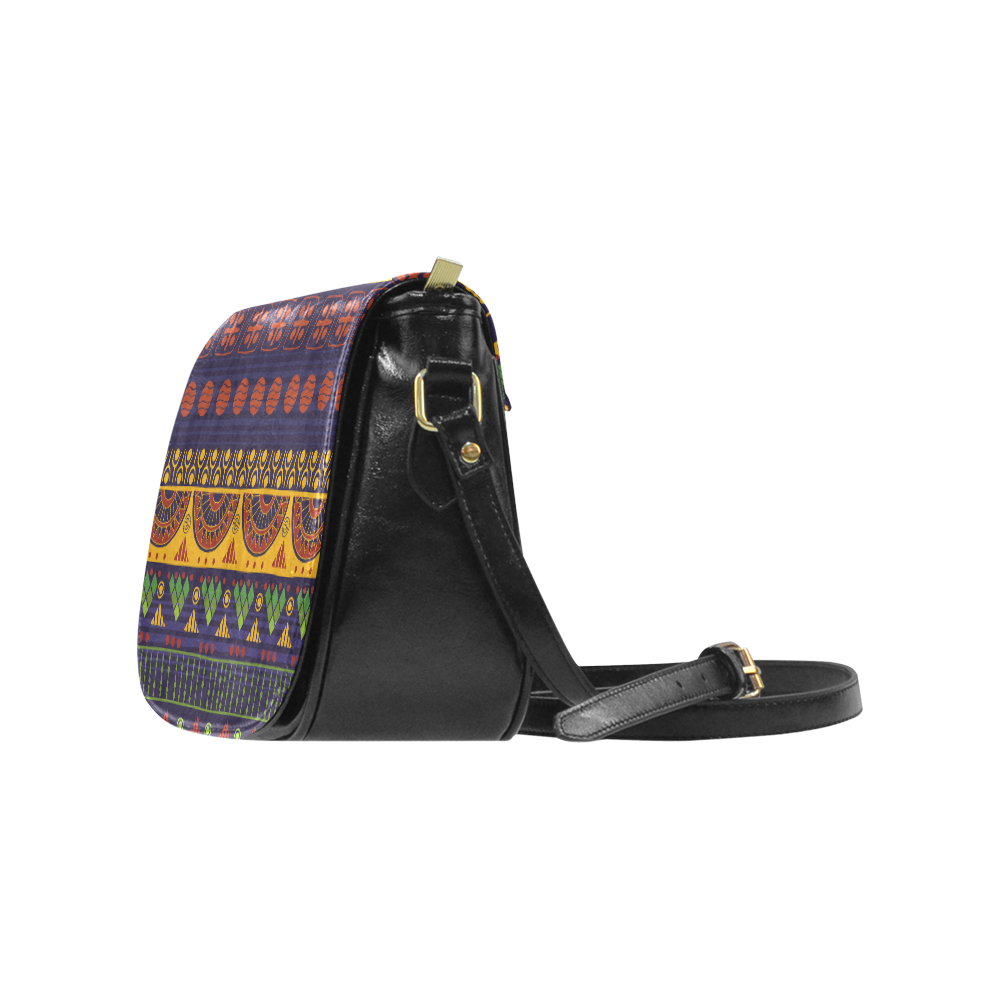 African Tribal Pattern Classic Saddle Bag/Large (Model 1648)