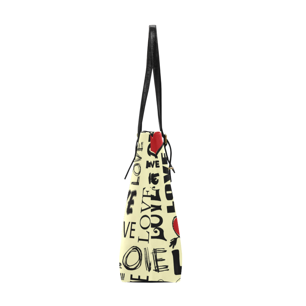 Love text design Euramerican Tote Bag/Small (Model 1655)