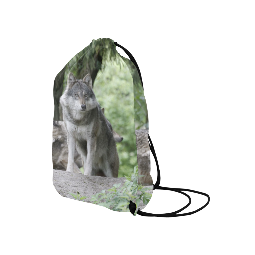 Wolf 14AJ by JamColors Medium Drawstring Bag Model 1604 (Twin Sides) 13.8"(W) * 18.1"(H)