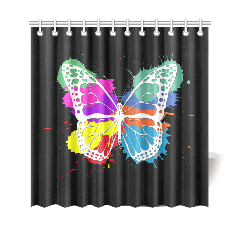 Grunge butterfly Shower Curtain 69"x70"