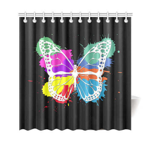 Grunge butterfly Shower Curtain 69"x70"