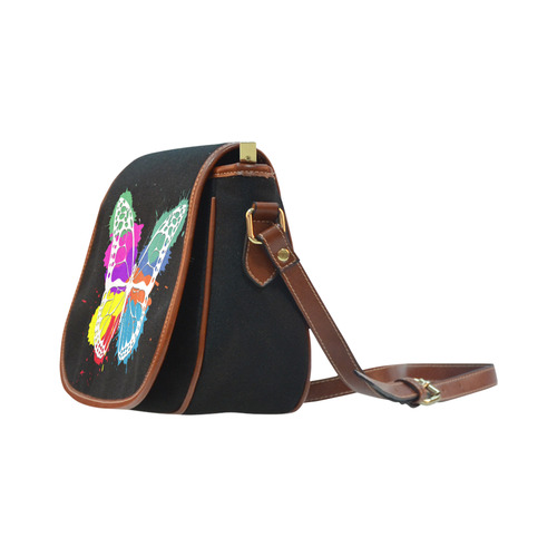 Grunge butterfly Saddle Bag/Small (Model 1649)(Flap Customization)