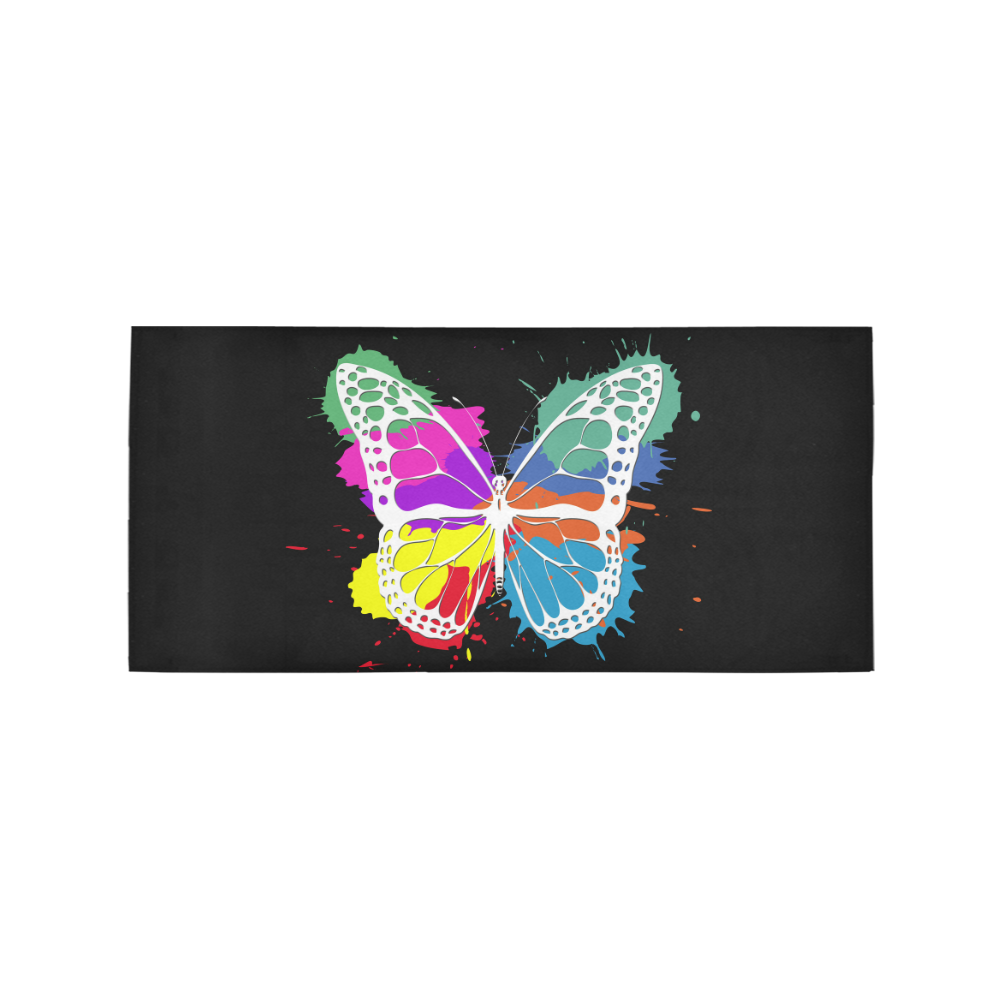 Grunge butterfly Area Rug 7'x3'3''