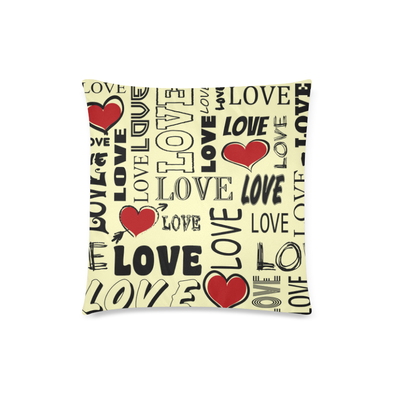Love text design Custom Zippered Pillow Case 18"x18" (one side)