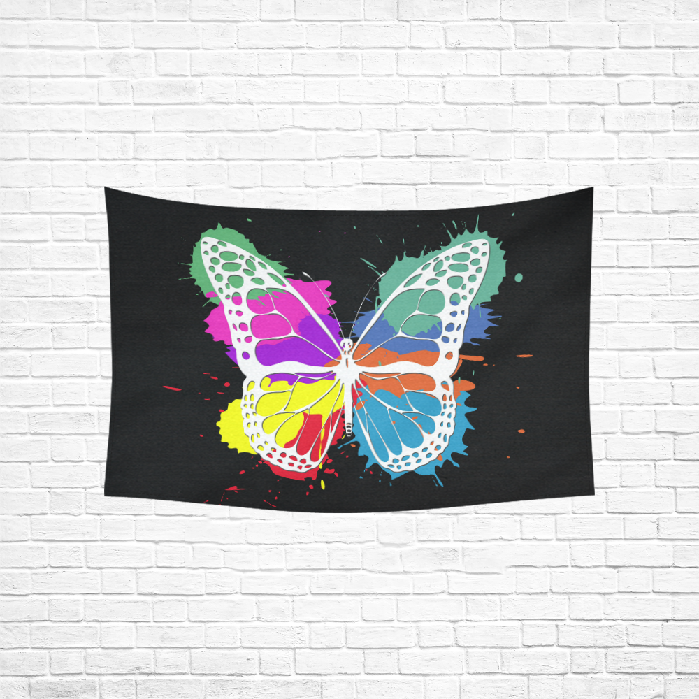 Grunge butterfly Cotton Linen Wall Tapestry 60"x 40"