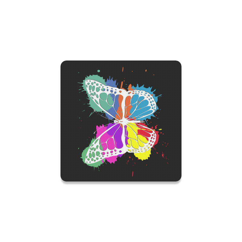 Grunge butterfly Square Coaster