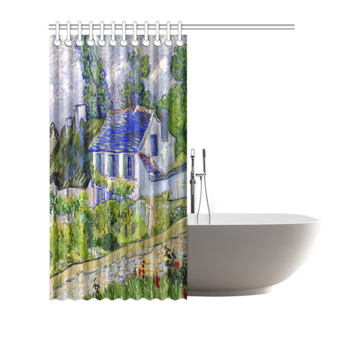 Van Gogh Houses in Auvers Shower Curtain 72"x72"