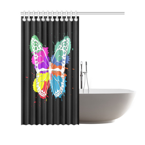 Grunge butterfly Shower Curtain 69"x70"