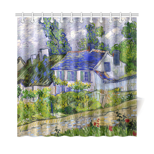 Van Gogh Houses in Auvers Shower Curtain 72"x72"