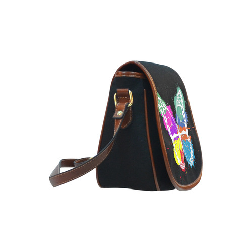 Grunge butterfly Saddle Bag/Small (Model 1649)(Flap Customization)