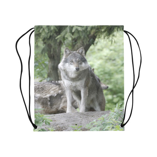 Wolf 14AJ by JamColors Large Drawstring Bag Model 1604 (Twin Sides)  16.5"(W) * 19.3"(H)
