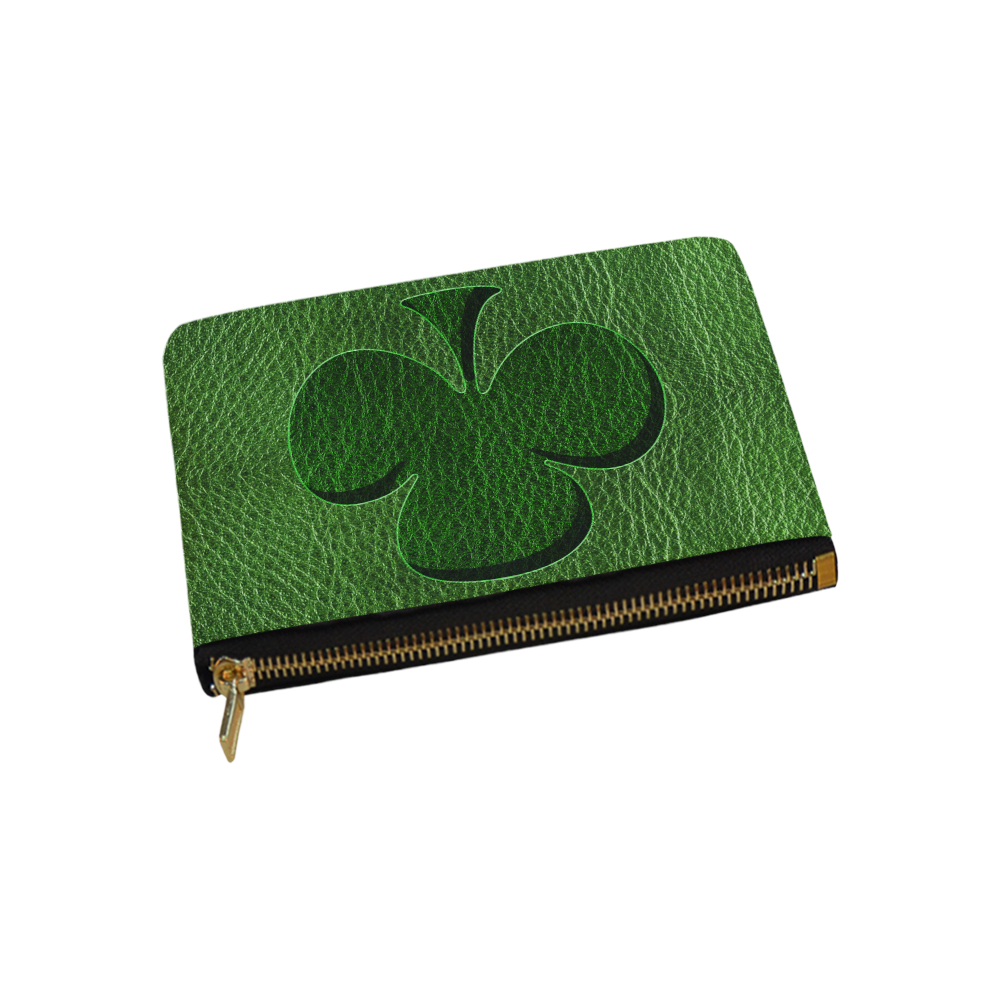 Leather-Look Irish Clover Carry-All Pouch 9.5''x6''