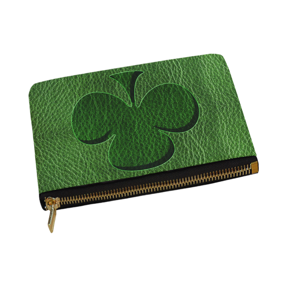 Leather-Look Irish Clover Carry-All Pouch 12.5''x8.5''