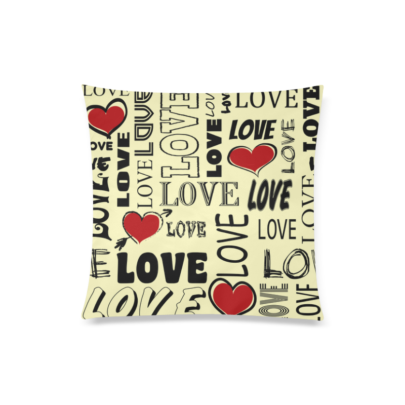 Love text design Custom Zippered Pillow Case 20"x20"(Twin Sides)