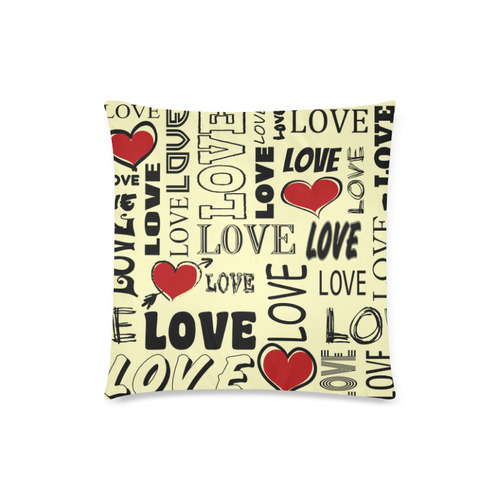 Love text design Custom Zippered Pillow Case 18"x18"(Twin Sides)