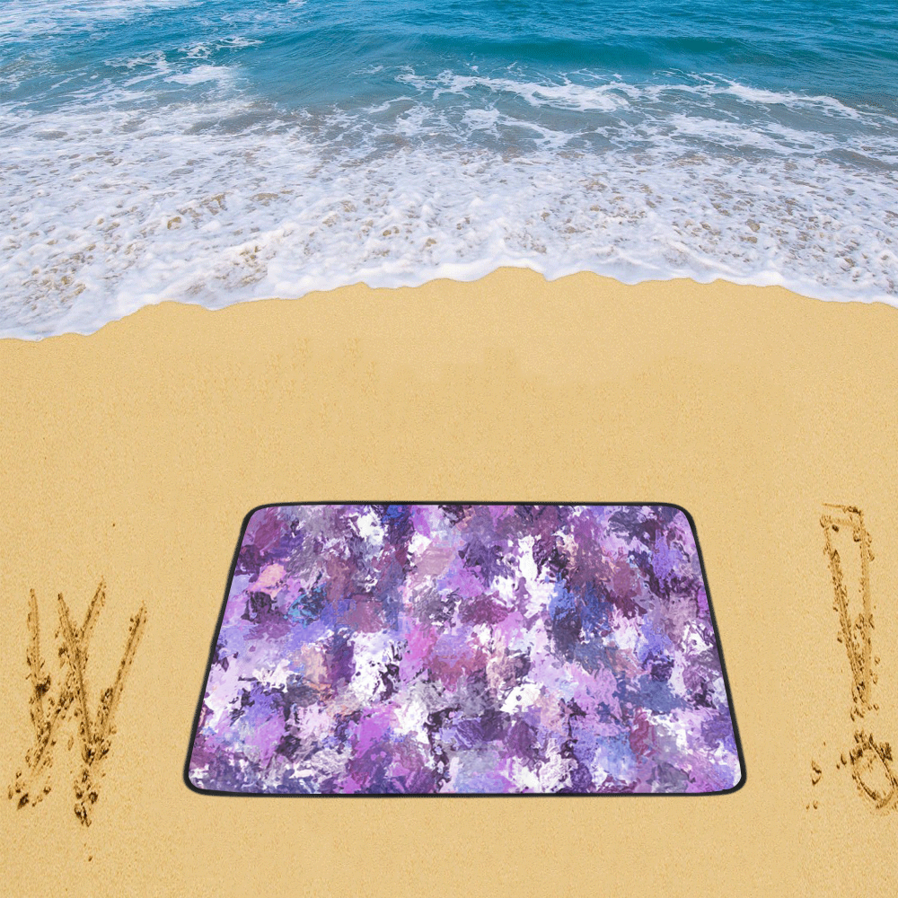 Purple Paint Splatter Beach Mat 78"x 60"