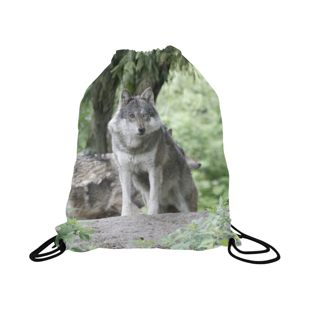 Wolf 14AJ by JamColors Large Drawstring Bag Model 1604 (Twin Sides)  16.5"(W) * 19.3"(H)