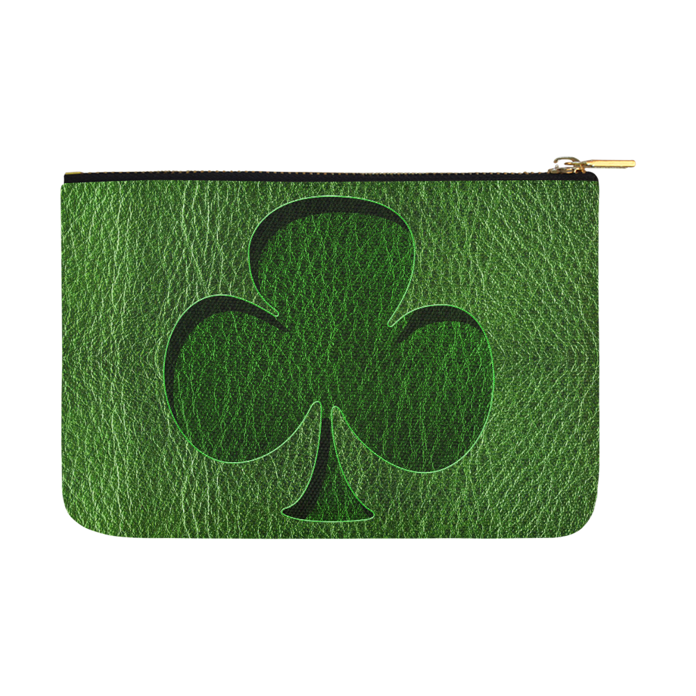 Leather-Look Irish Clover Carry-All Pouch 12.5''x8.5''