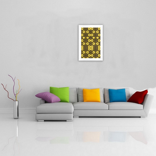 Golden Metallics Lights Kaleidoscope Mandala 5 Art Print 19‘’x28‘’
