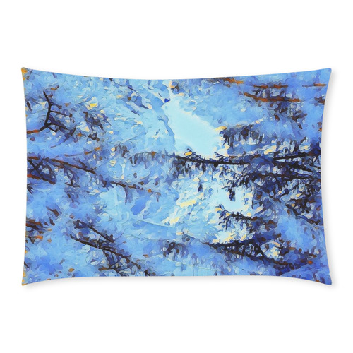 Waterfall with winter Custom Rectangle Pillow Case 20x30 (One Side)