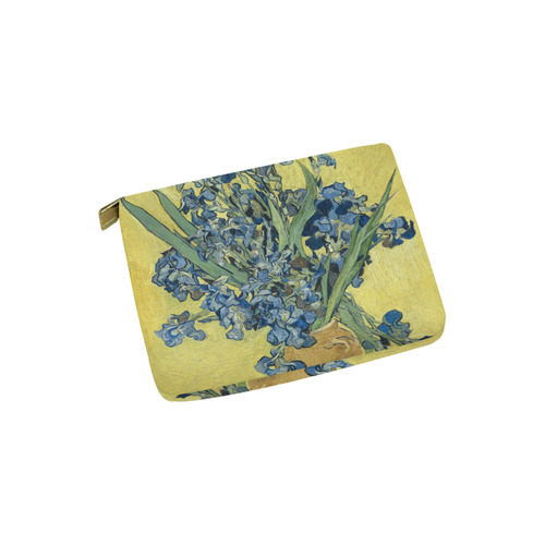 Van Gogh Irises Yellow Background Carry-All Pouch 6''x5''