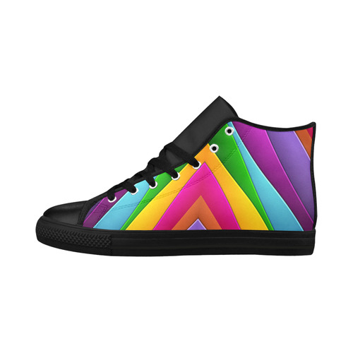 Colorful Pyramid Aquila High Top Microfiber Leather Women's Shoes (Model 032)