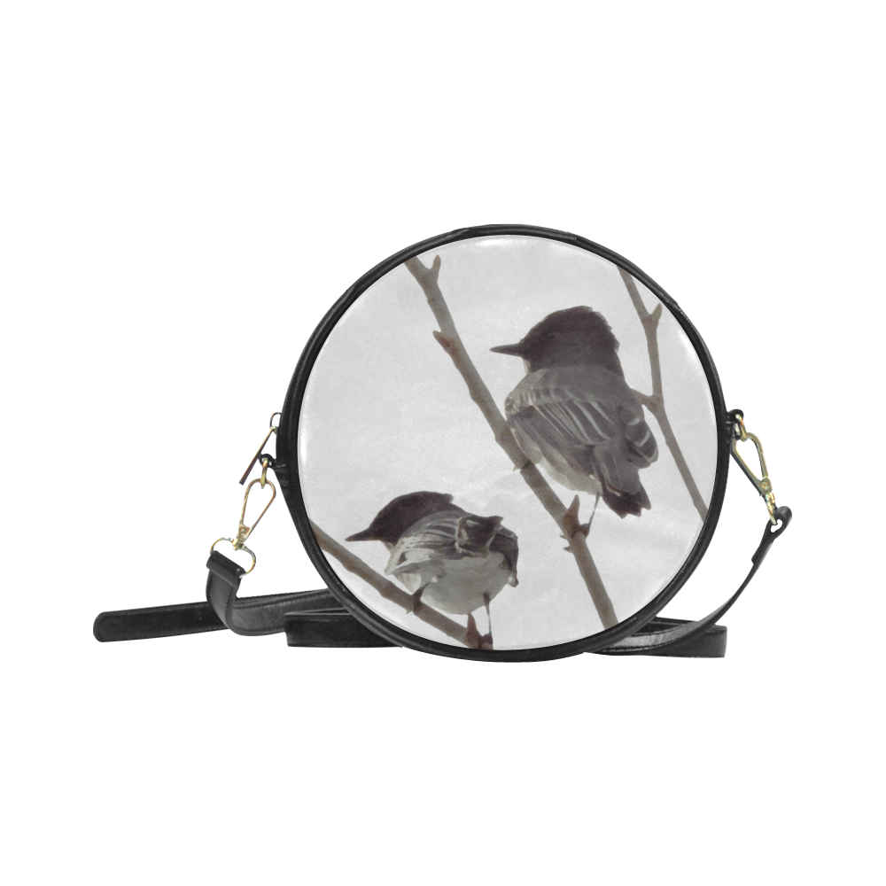 Winter Birds Round Sling Bag (Model 1647)