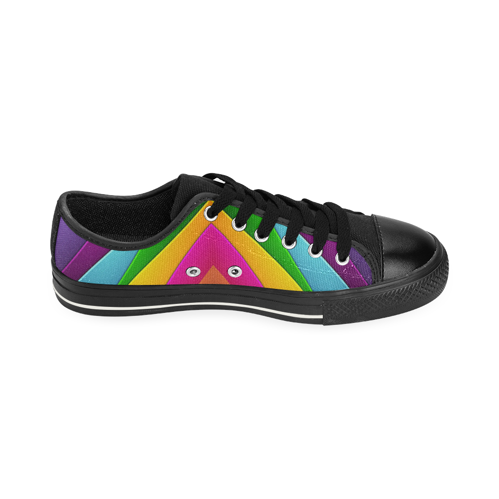 Colorful Pyramid Canvas Women's Shoes/Large Size (Model 018)