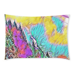Waterfall with rainbow Custom Rectangle Pillow Case 20x30 (One Side)