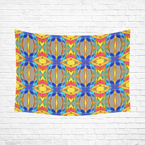Abstract Colorful Ornament A Cotton Linen Wall Tapestry 80"x 60"