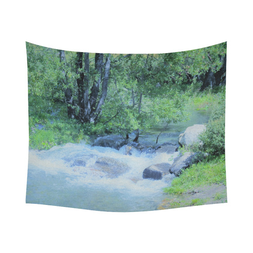Mountain stream Cotton Linen Wall Tapestry 60"x 51"