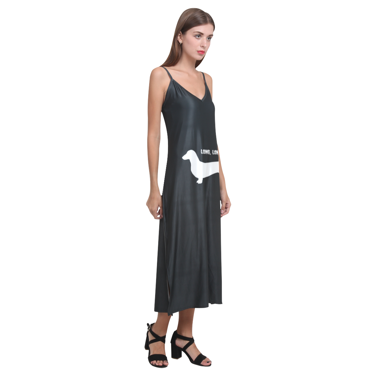 Long,Long Day by Popart Lover V-Neck Open Fork Long Dress(Model D18)