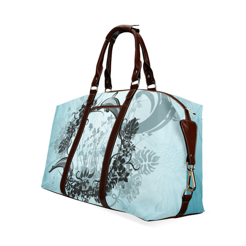 Jumping dolphin with flowers Classic Travel Bag (Model 1643) Remake
