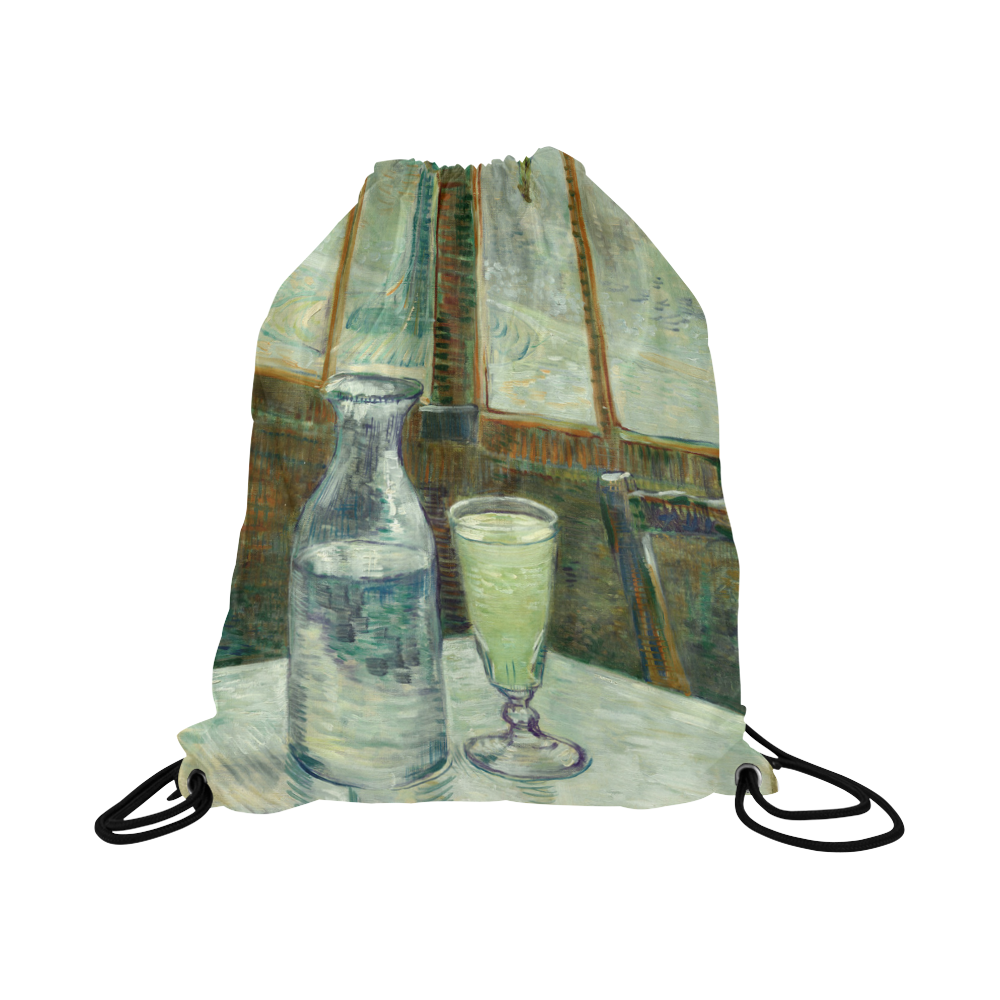 Van Gogh Cafe Table with Absinthe Large Drawstring Bag Model 1604 (Twin Sides)  16.5"(W) * 19.3"(H)