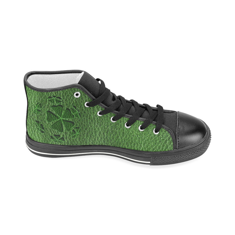 Leather-Look Irish Cloverball Men’s Classic High Top Canvas Shoes (Model 017)