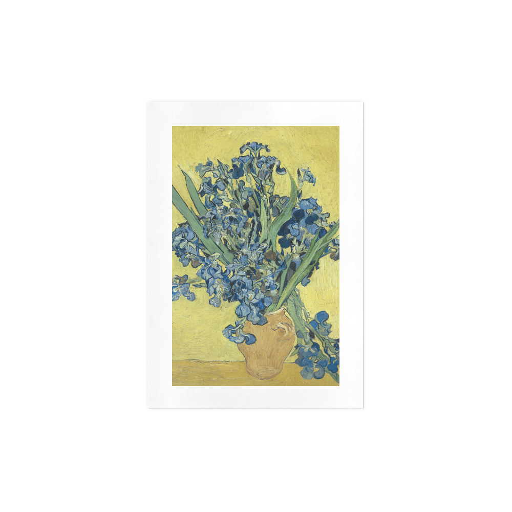 Van Gogh Irises Yellow Background Art Print 7‘’x10‘’